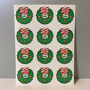 Vintage Trend Noel Wreath Scratch ‘N Sniff Christmas Holiday Stickers - Glossy